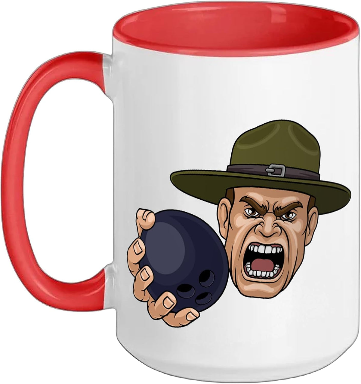 Drill Sergeant Instructor Holding A Bowling Ball Training Ceramic Mug