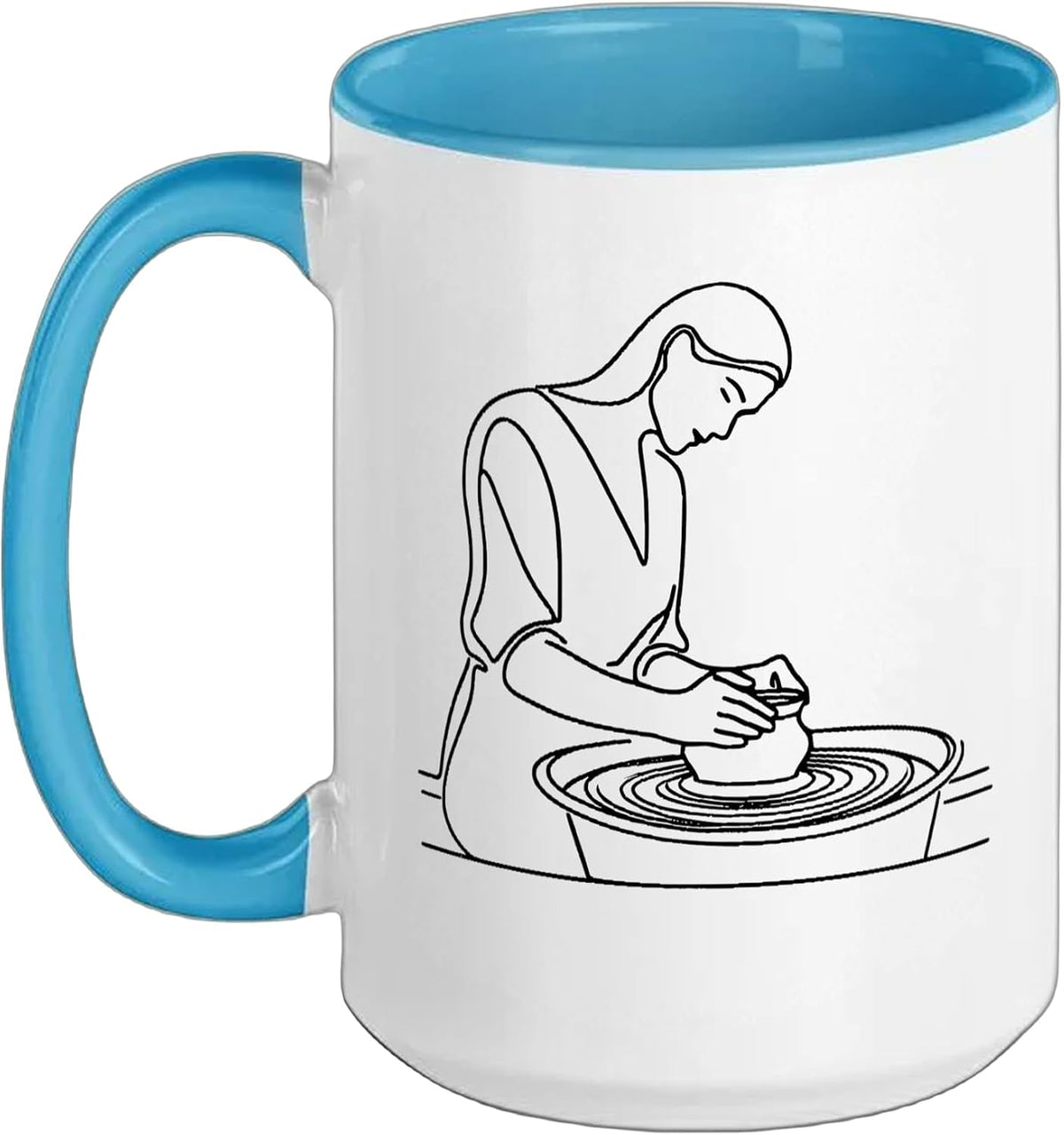 Pottery Line Art Potter Ceramic Mug