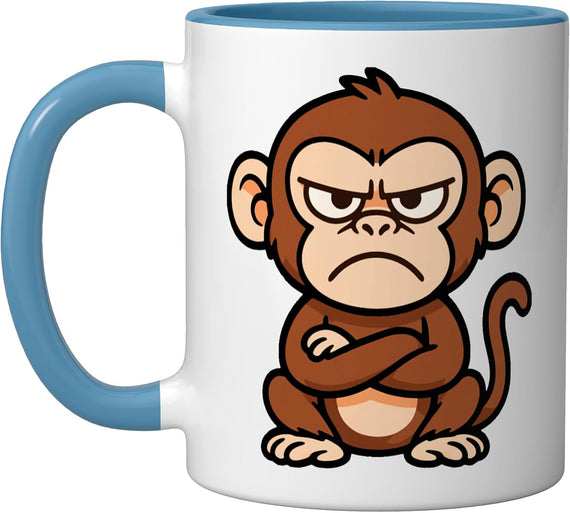 Funny Grumpy Monkey Animal Design Women Kids Ceramic Mug