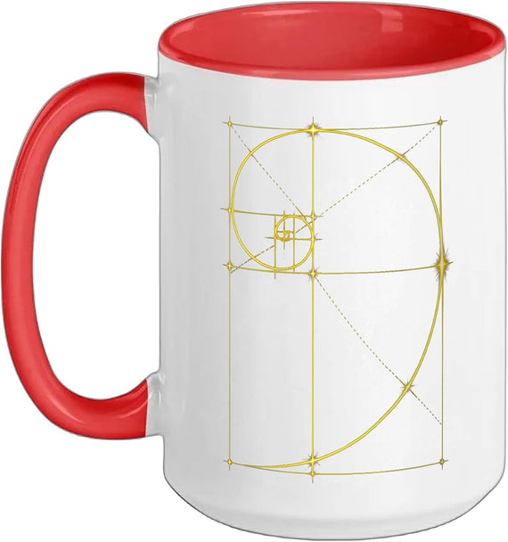 Fibonacci Sequence Golden Spiral Geometry Mathematics Math Ceramic Mug