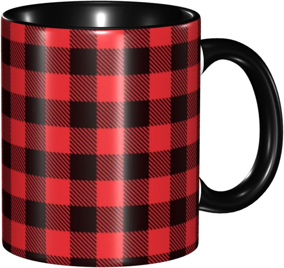 Buffalo Plaid Red Black Classic Pattern Ceramic Mug