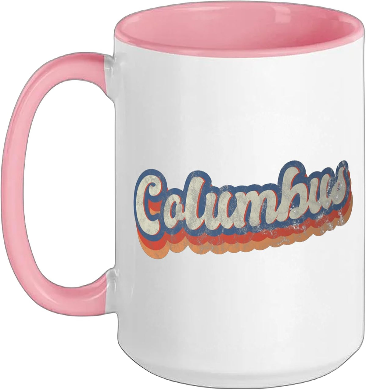Columbus Personalized Name Shirt Custom Lettering 70's Ceramic Mug