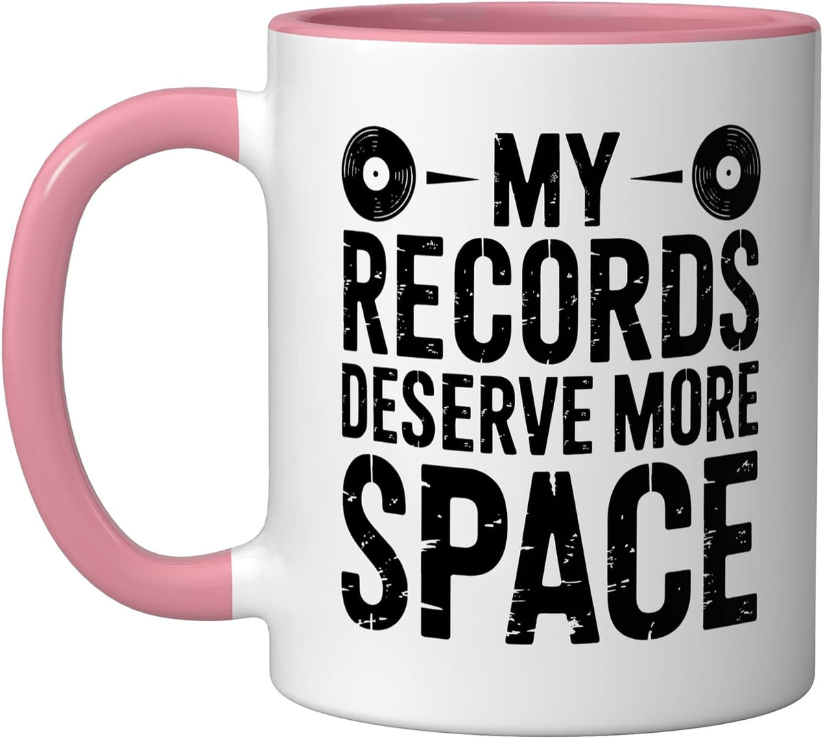 Vinyl Record Collector Apartment Full Records Humor Too Ceramic Mug