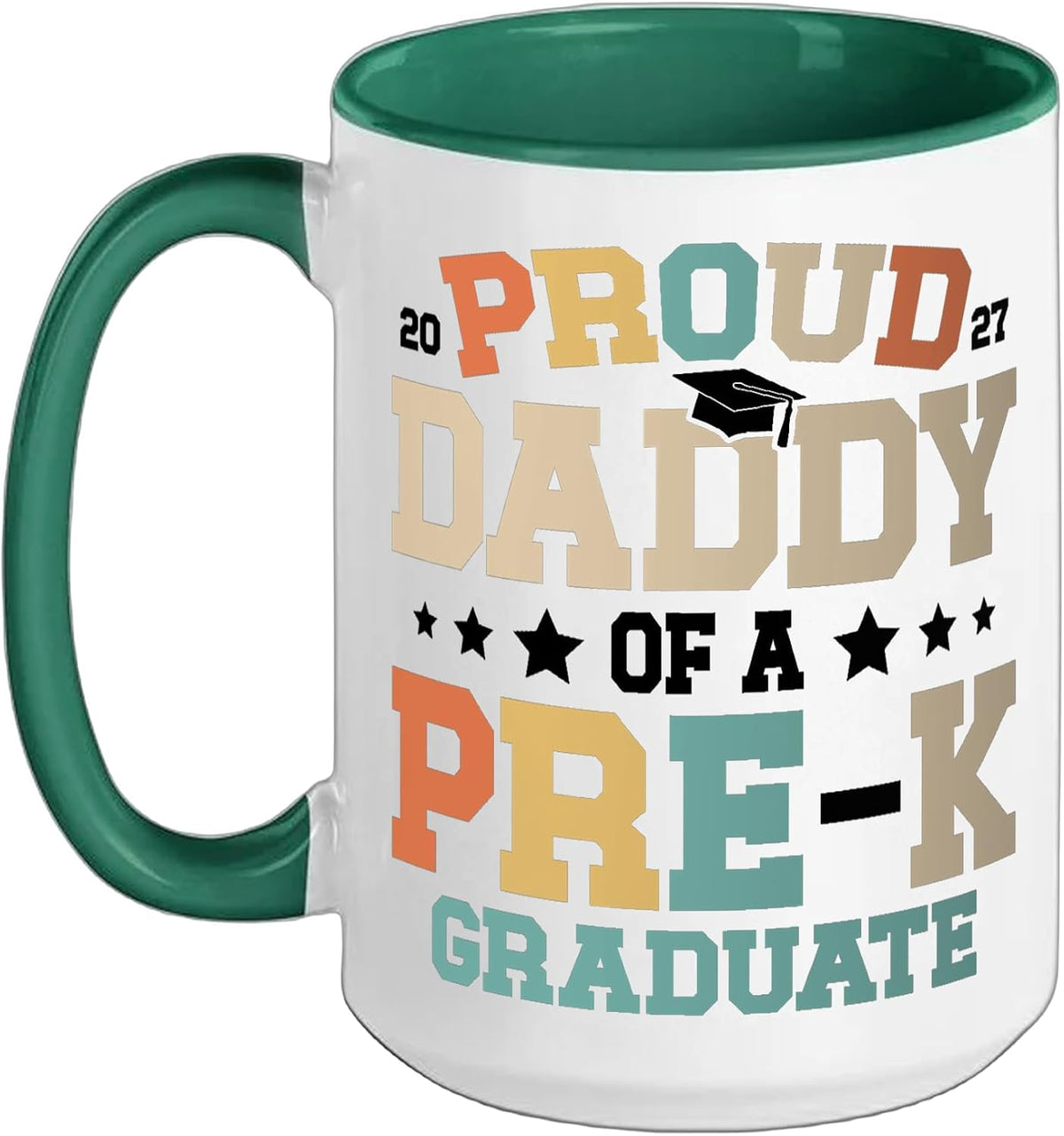Proud Daddy Of A 2027 Pre-K Graduate Dad Christmas Ceramic Mug