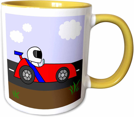 Boy Stuff Red Racecar On Road Designs Ceramic Mug