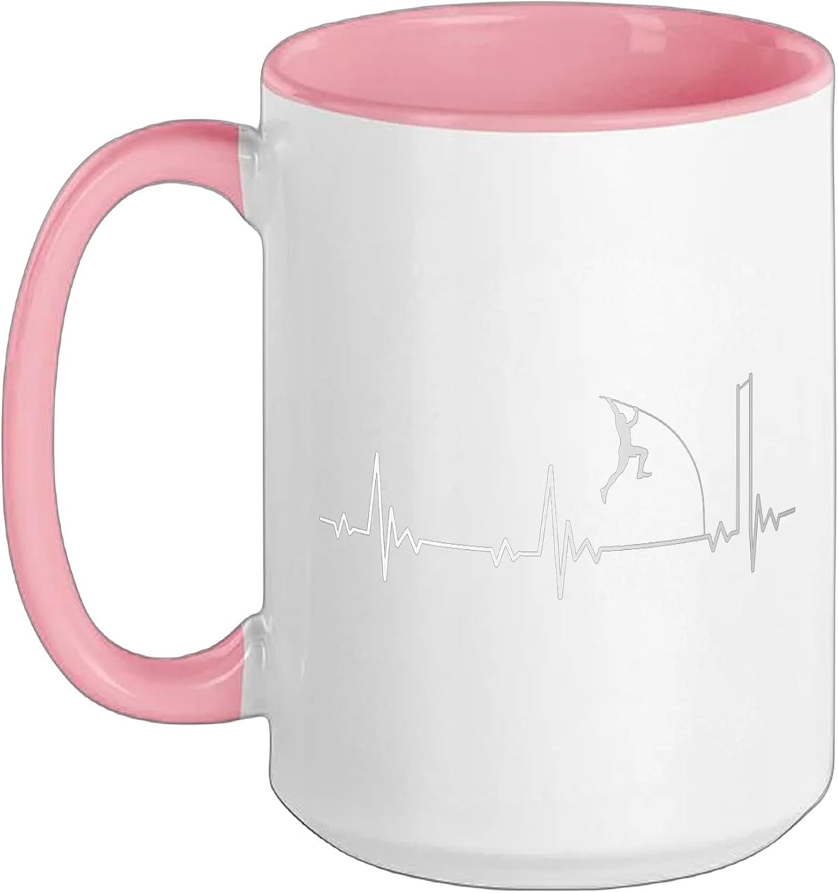 Pole Vault Heartbeat Pole Vaulter Field Jumper Vaulting Ceramic Mug