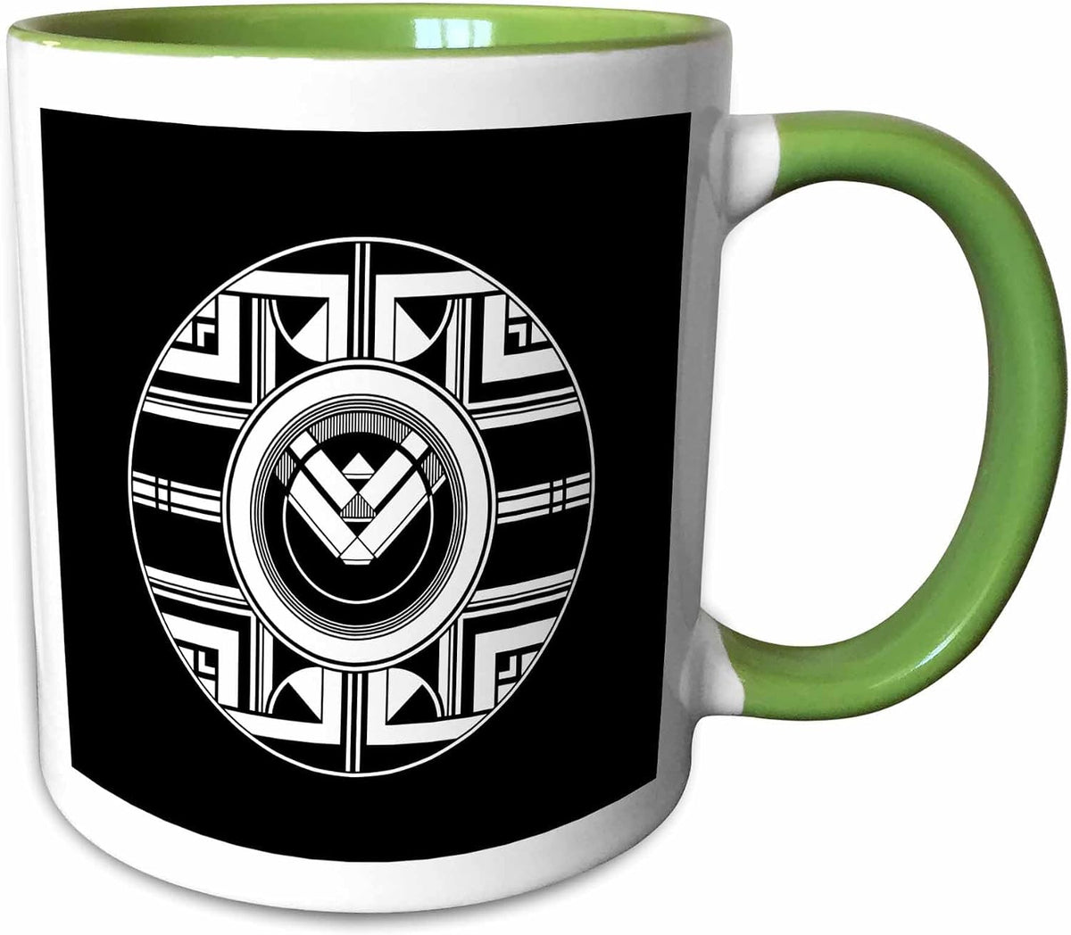 Circular Geometric Art Deco Design Ceramic Mug