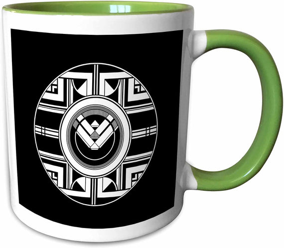 Circular Geometric Art Deco Design Ceramic Mug
