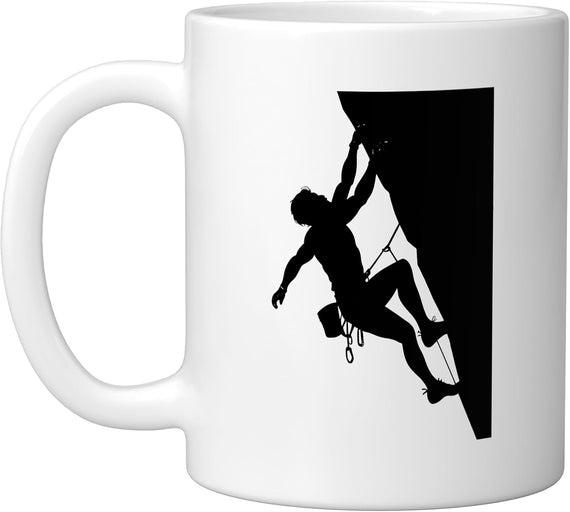 Rock Climbing Carabiner Clean Line Art Minimal Gear Trad Ceramic Mug