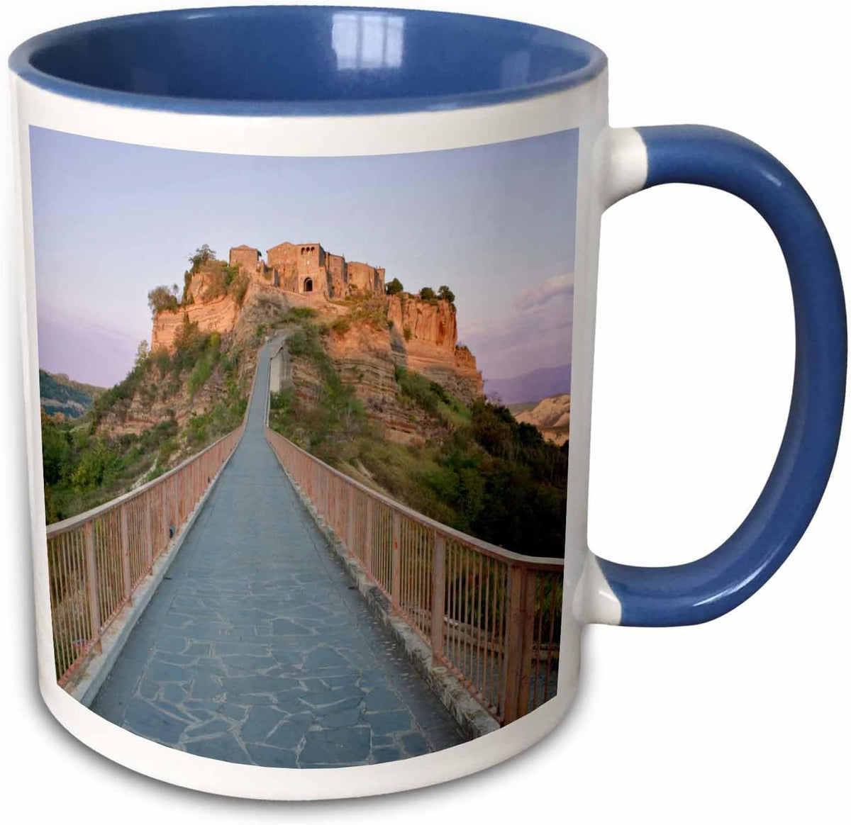Italy, Umbria, Civita, Bridge At Sunset Ceramic Mug