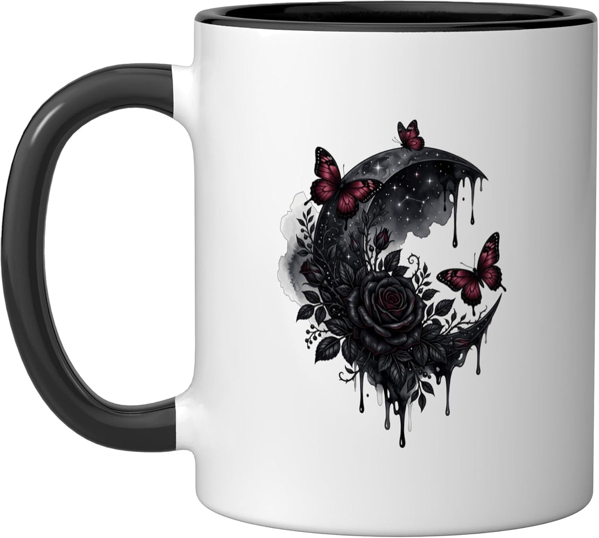 Black Rose Flower Botanist Garden Gardening Flower Rose Ceramic Mug