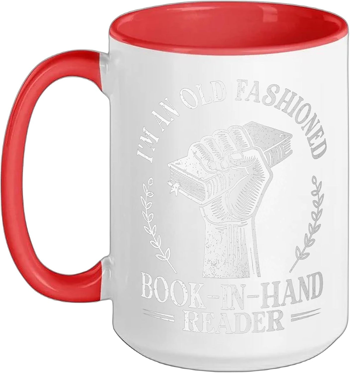 Old Fashioned Book In Hand Reader Book Lover Ceramic Mug