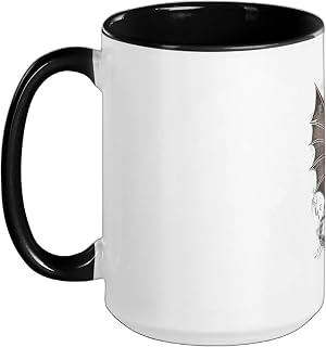 Steampunk Cat Vampire with Gothic Bat Features Metal Ceramic Mug