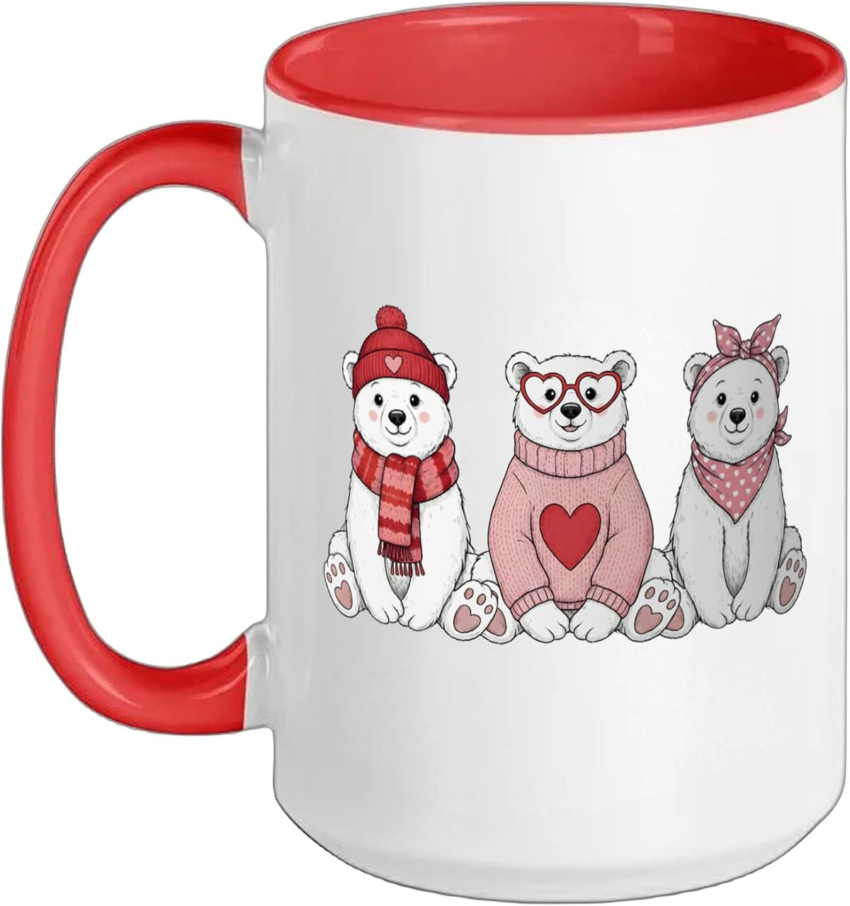 Retro Polar Bear Cute Valentine Ceramic Mug