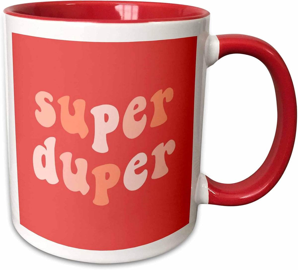 Super Duper Retro Pink Text College Ceramic Mug