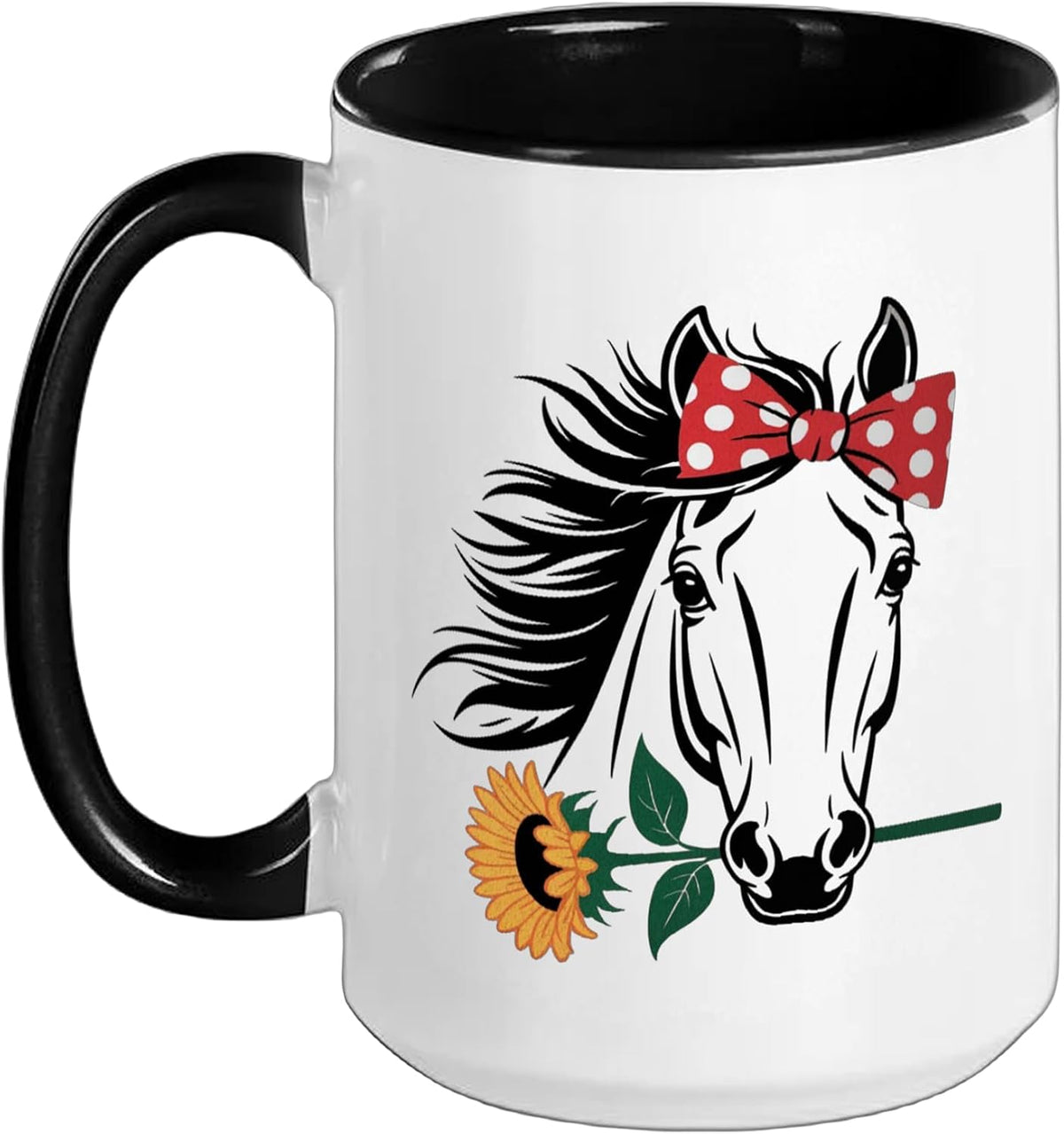 Horse Riding Horseback Bandana Sunflower Girls Women Ceramic Mug