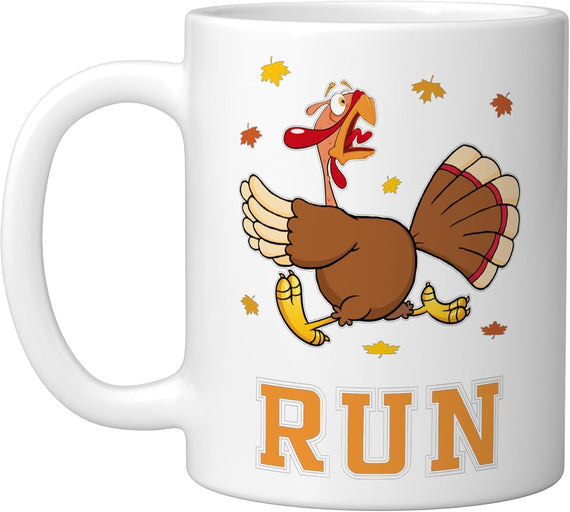 Funny Turkey Running Thanksgiving Turkey Run It's Turkey Day Mug