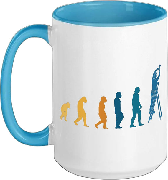 Electrician With Tools On Janitor-Ladder, Electrician Ceramic Mug