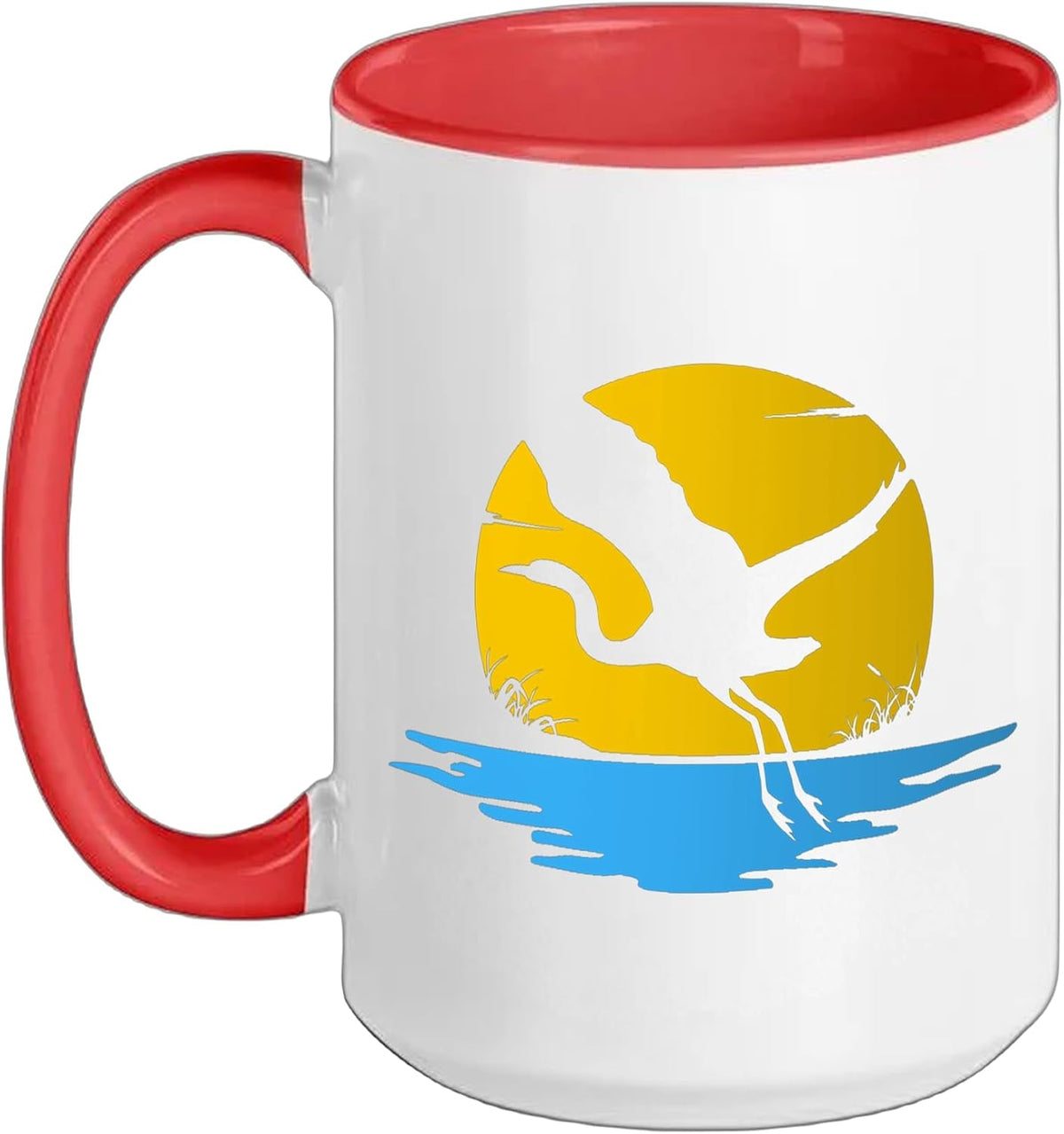 Sunset Flying Shoebill Stork Bird Animal Gift Ceramic Mug