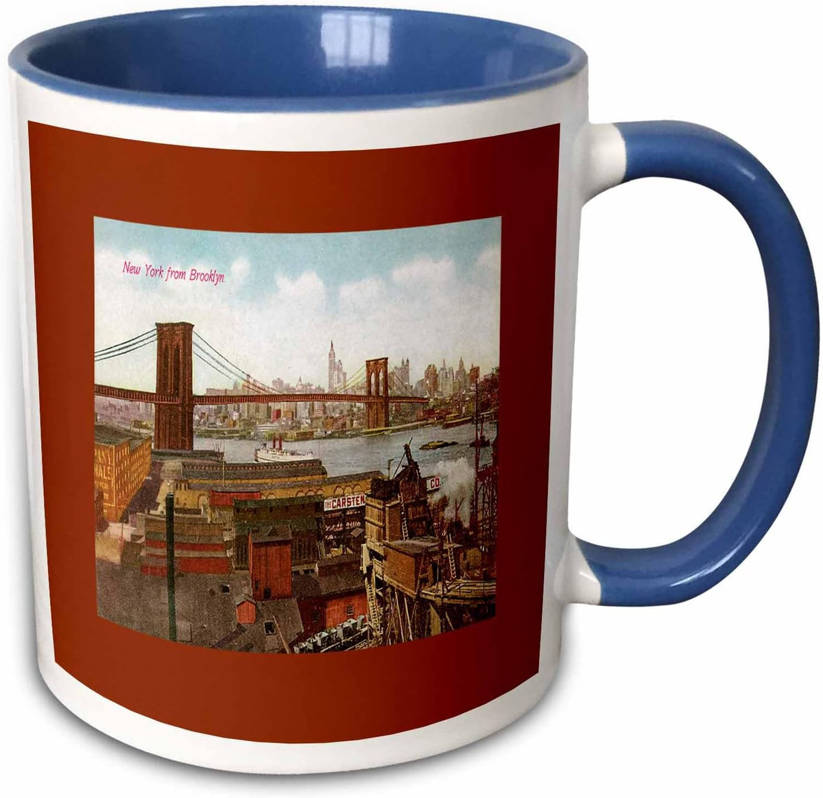 Nyc As Seen From Brooklyn With The Bridge Ceramic Mug