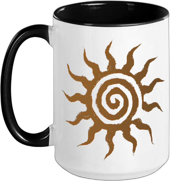 Spiral Sun Fairy Grunge Hippie Boho Goblincore Graphic Ceramic Mug