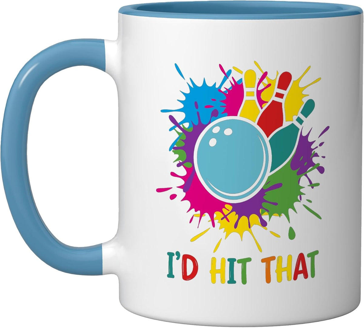 I'd Hit That Bowling Colorful Game Pins, Ball Sport Bowler Ceramic Mug
