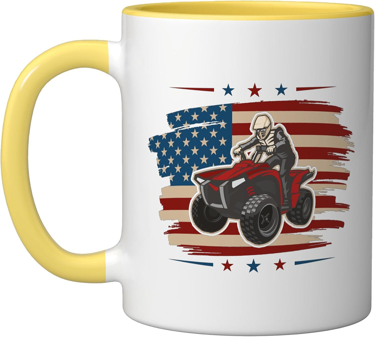 American Quad Driver Quad Bike 4 Wheeler Atv Ceramic Mug