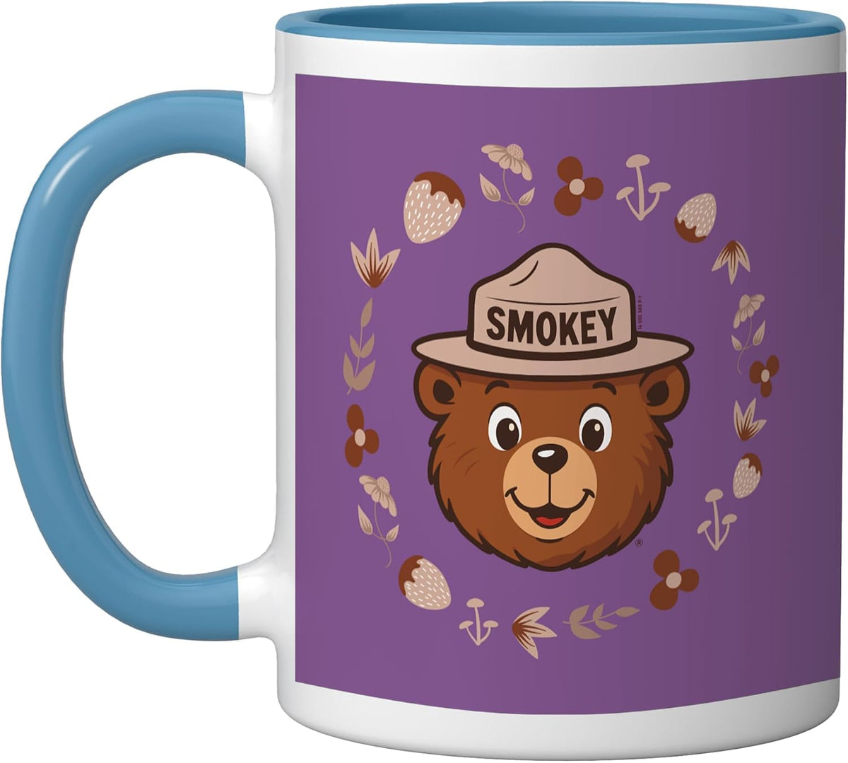 Cute Smokey Bear & Nature Icons Ceramic Mug