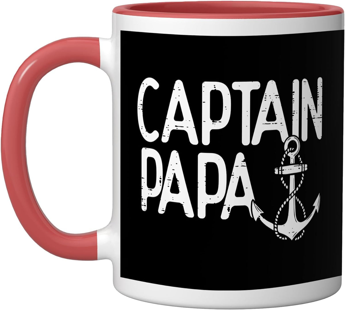 Fathers Day Captain Papa Anchor Grandpa Grandfather Boat Ceramic Mug