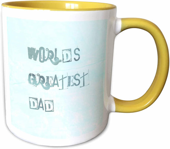 Turquoise Worlds Greatest Dad Fathers Day Christmas Ceramic Mug