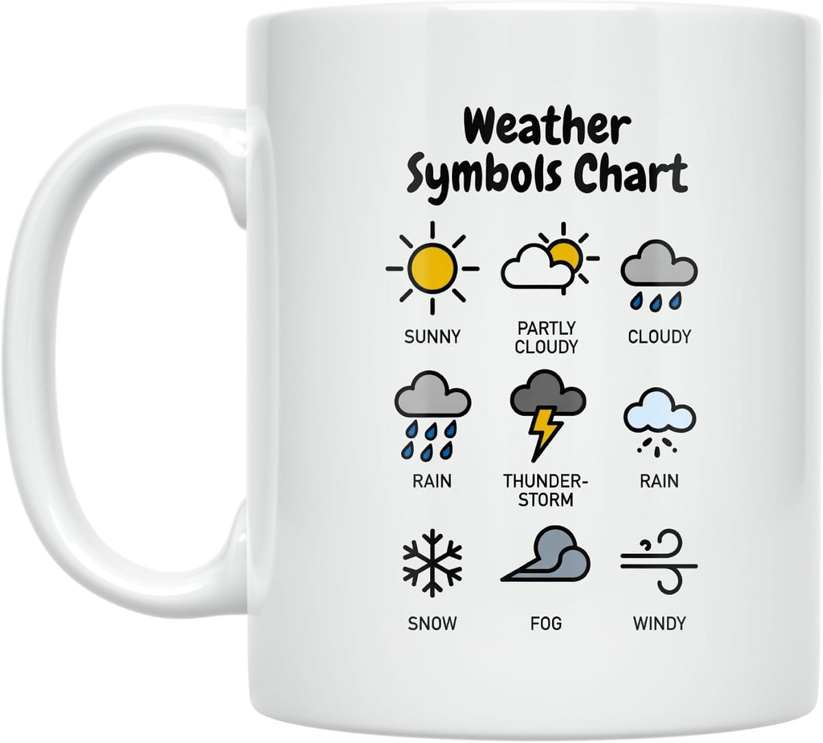 Weather Symbols Chart Meteorology Enthusiast Ceramic Mug