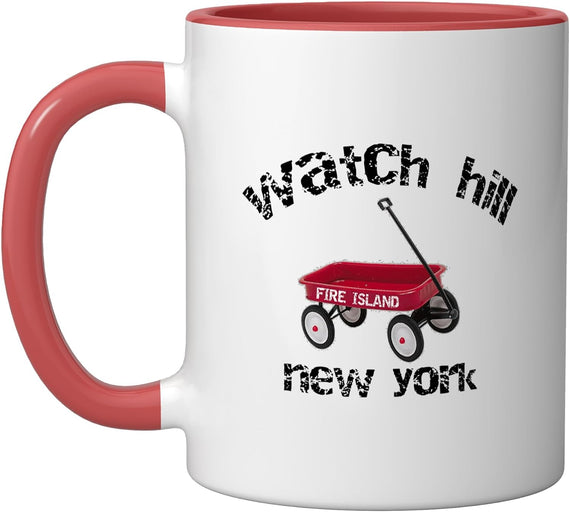 Watch Hill Fire Island Red Wagon Summer Beach Vacation Ceramic Mug