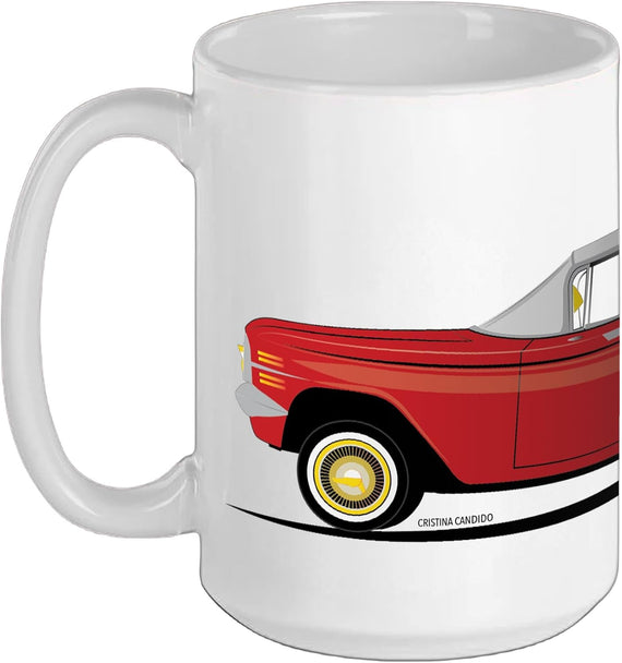 Red Lowrider Impala Classic Car Ceramic Mug