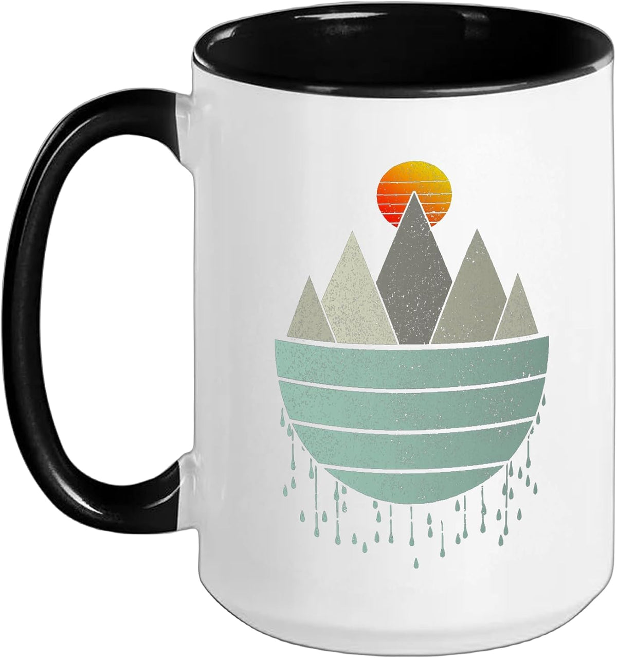 Vintage Mountain Sunset Abstract Nature Ceramic Mug