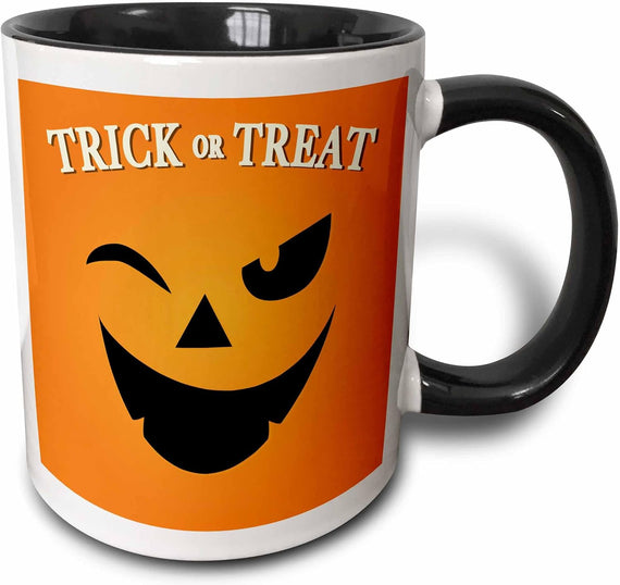 Halloween Trick or Treat Pumpkin Face Ceramic Mug