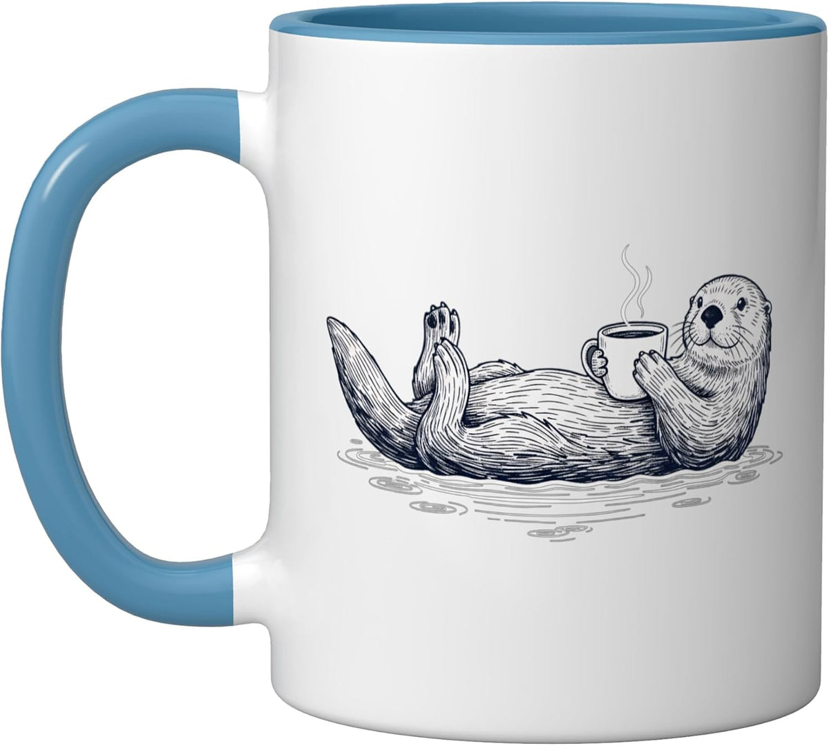 Otter With Coffee Dad Sea Creature Lover Mug Design Ceramic Mug