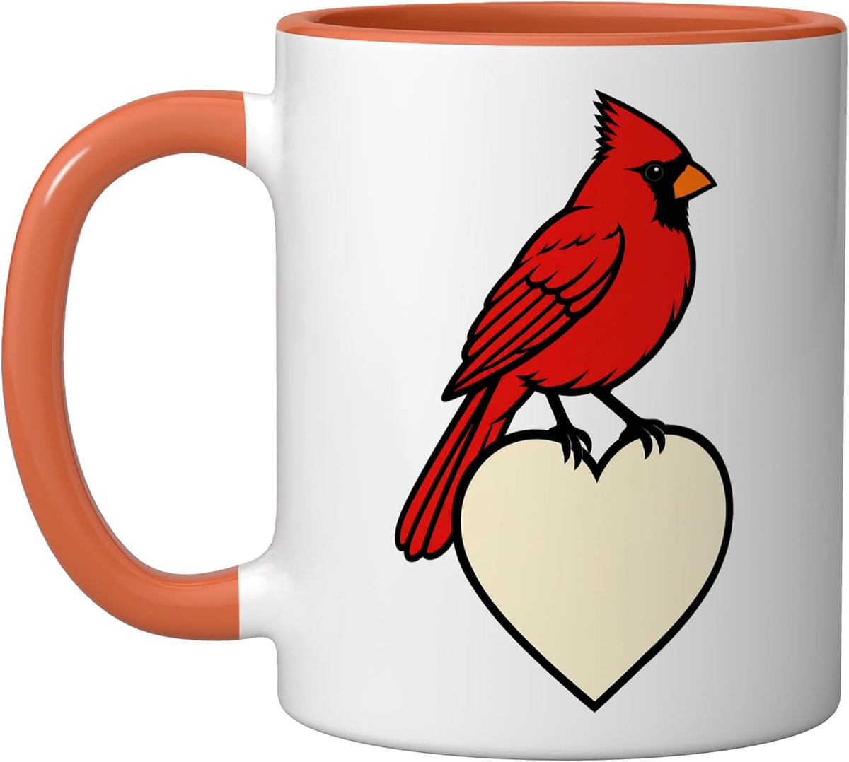 Cardinal Bird On A Heart Memorial Songbird Lover Ceramic Mug