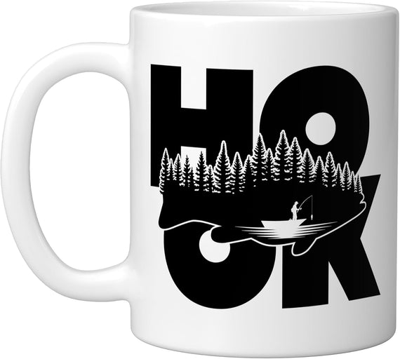Fishing, White Ceramic Mug