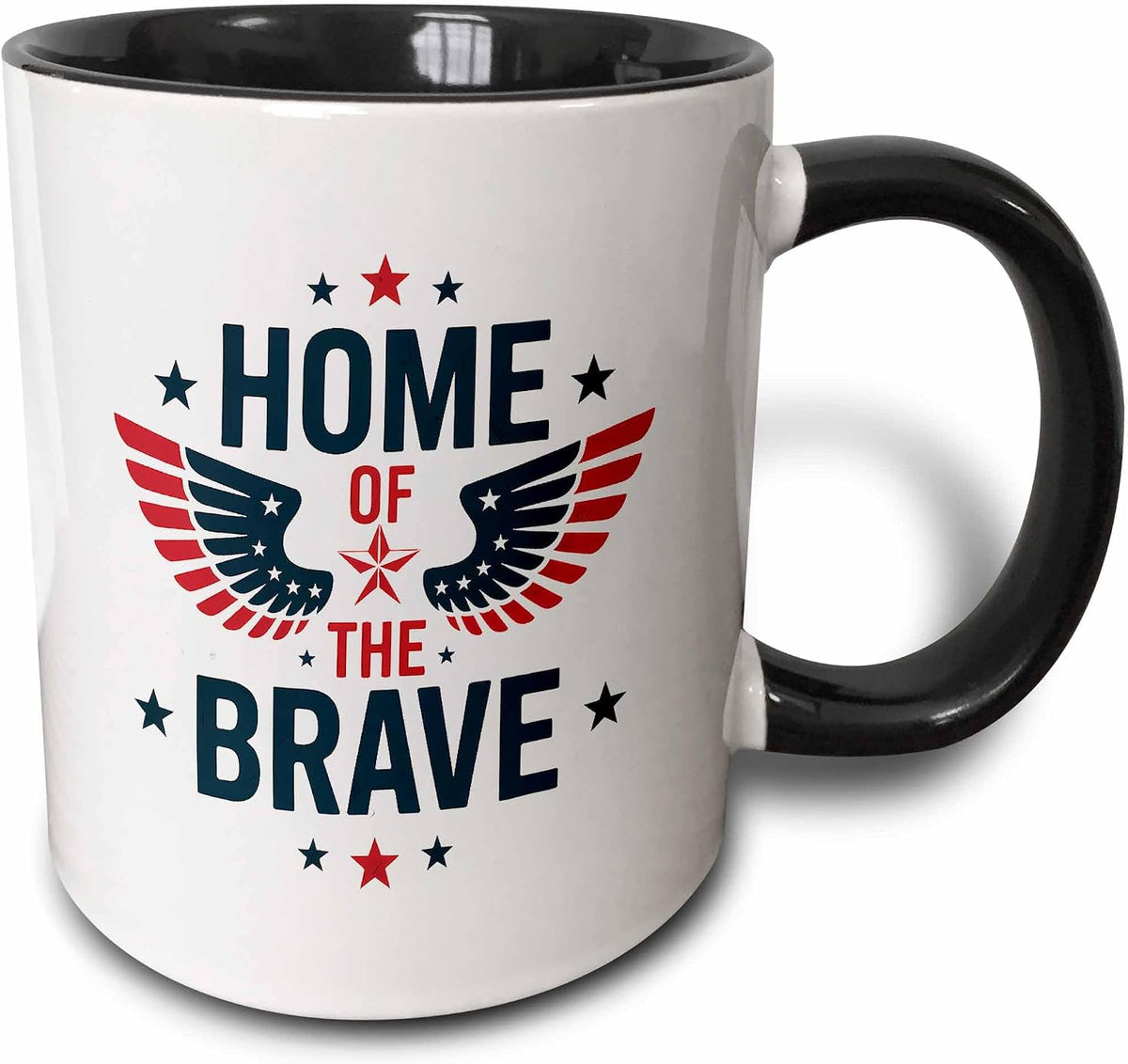 Home Of The Brave Wings Stars Usa Flag Ceramic Mug