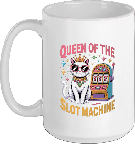 Cute Slot Machine Queen Casino Gambling Poker Player Ceramic Mug