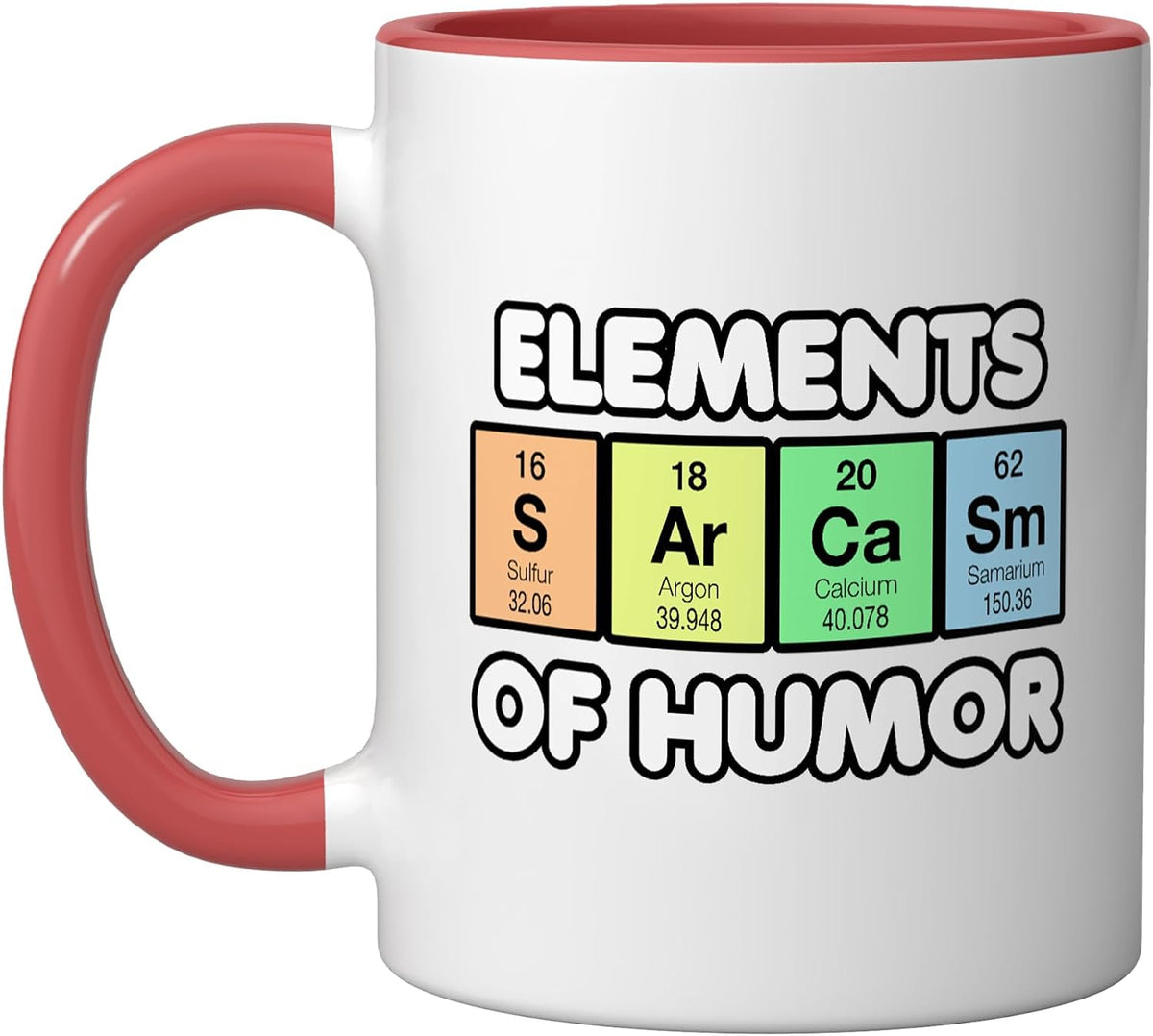 Elements Of Humour Shirt Sarcasm Periodic Table (Dark) Ceramic Mug