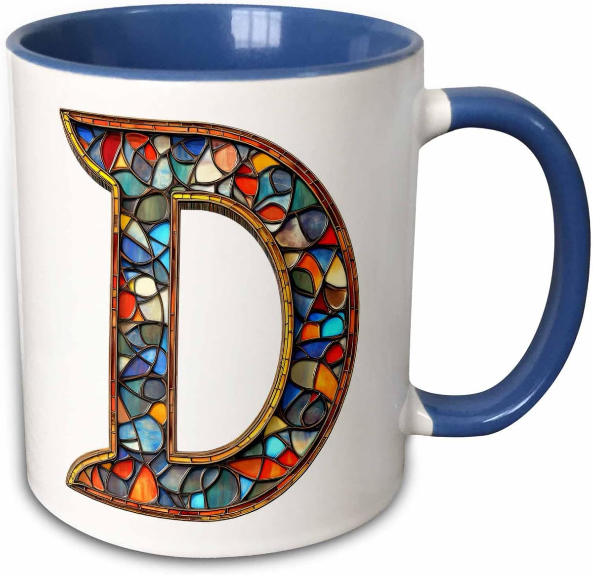 Pretty Image Of Stained Glass Letter D Ceramic Mug
