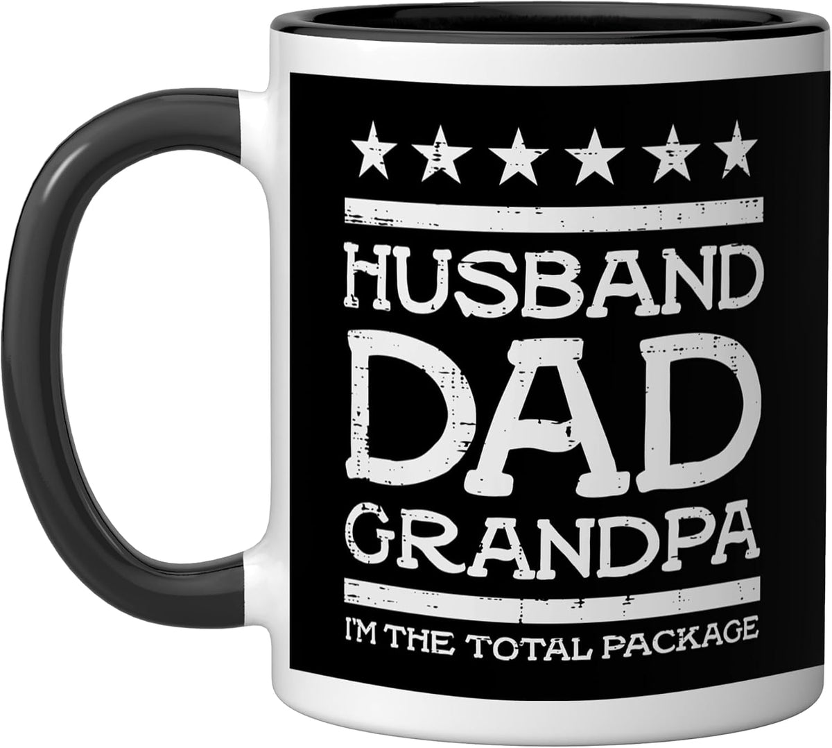 Husband Dad Grandpa Total Package Funny Fathers Day Papa Ceramic Mug
