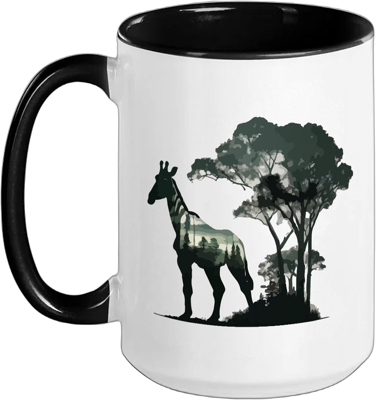 Wildlife Safari Adventure - Giraffe In Forest Ceramic Mug