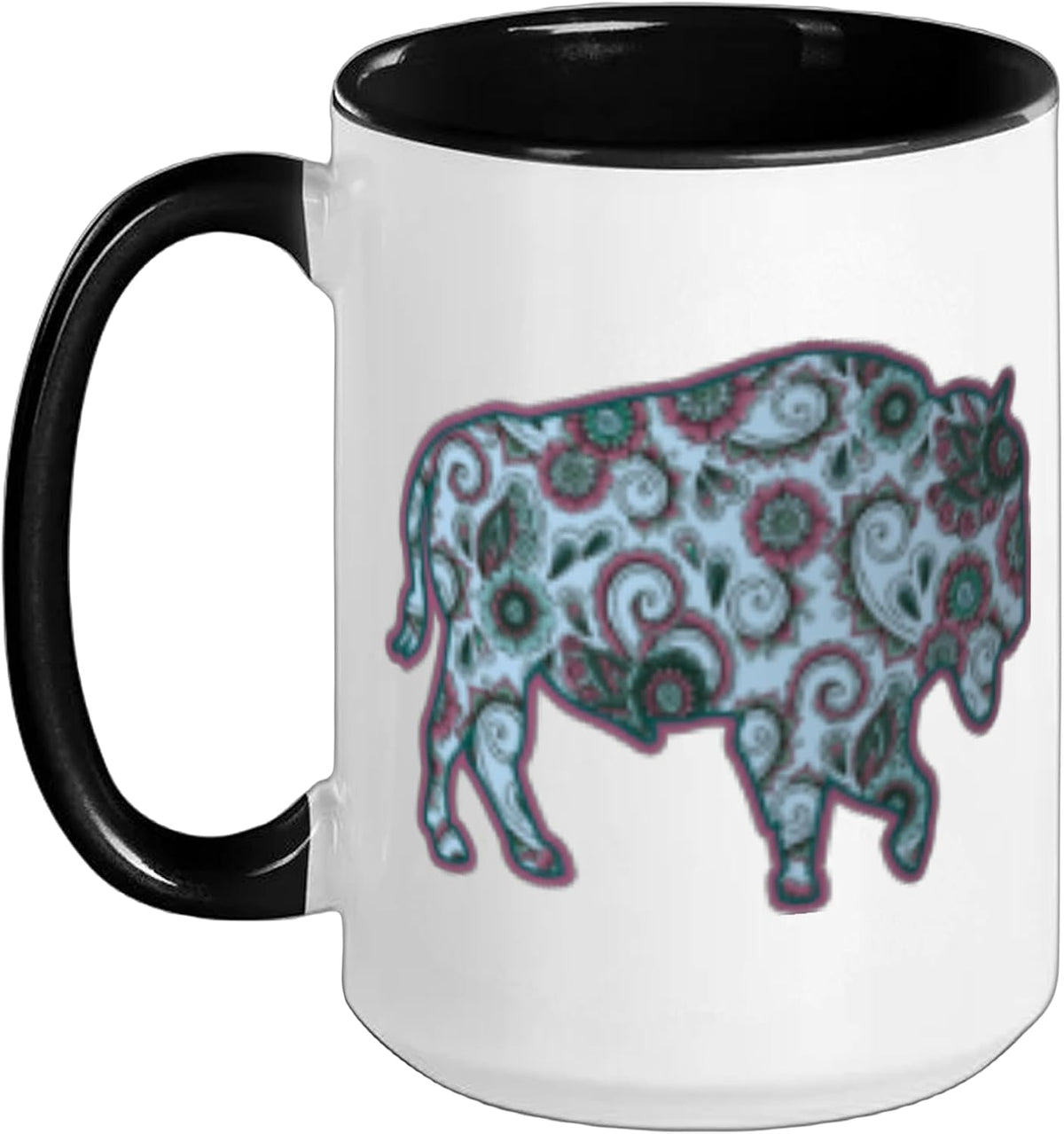 Buffalo American Bison Vintage Retro Paisley Novelty Ceramic Mug