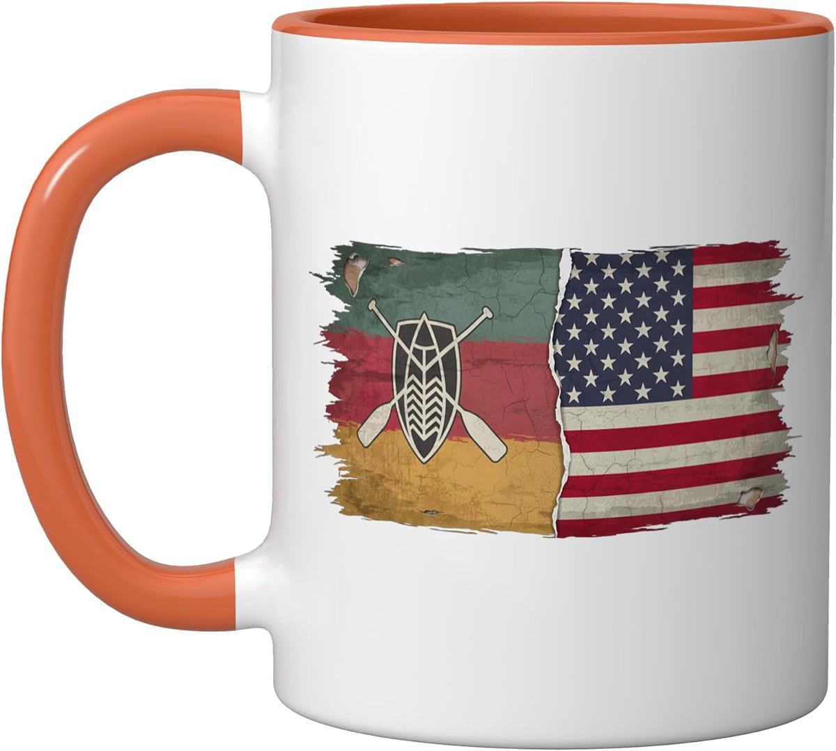Kanaka Maoli Split Flag Hawaiian American Grunge Ceramic Mug
