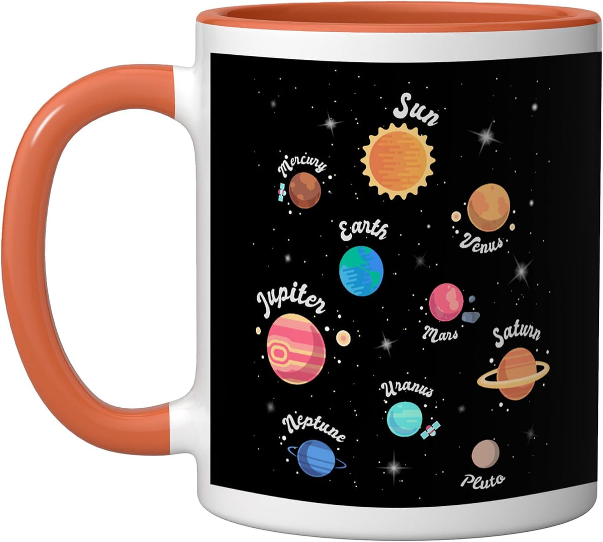 Planetary System Kids Planets Outer Space Knowledge Ceramic Mug