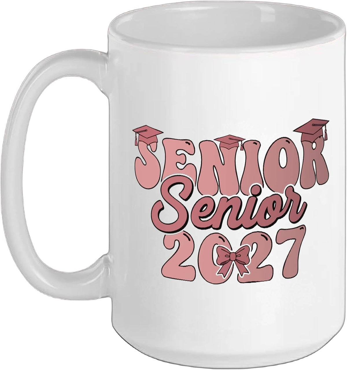 Coquette Pink Bow Senior 2027 Class Of Graduation Ceramic Mug