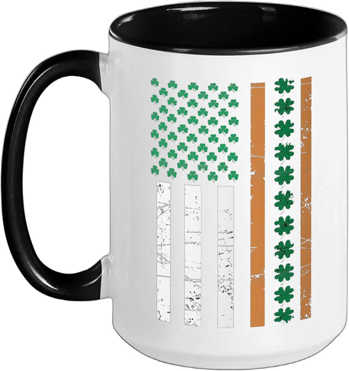 St. Patrick's Day Irish American Flag Shirt Shamrock Us Ceramic Mug