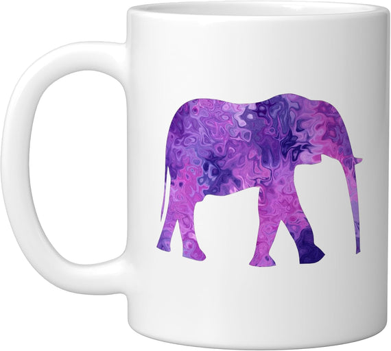 Purple Elephant Silhouette Ceramic Mug